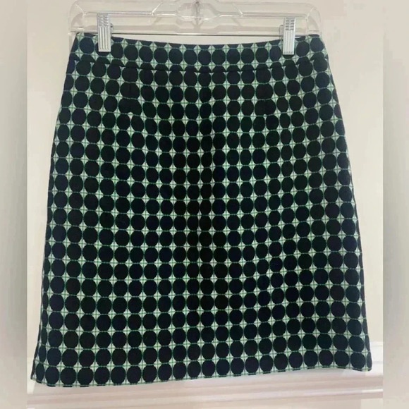 Hobbs London Wool Green and Black Mini Skirt Size 2 - Picture 2 of 9